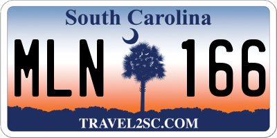 SC license plate MLN166
