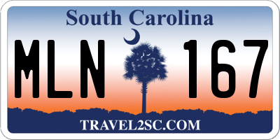SC license plate MLN167