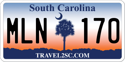 SC license plate MLN170