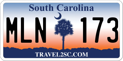 SC license plate MLN173