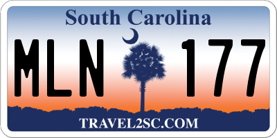 SC license plate MLN177