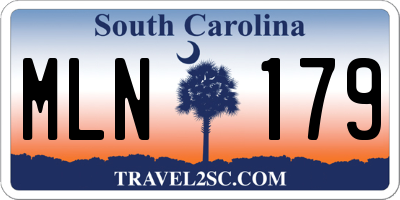 SC license plate MLN179