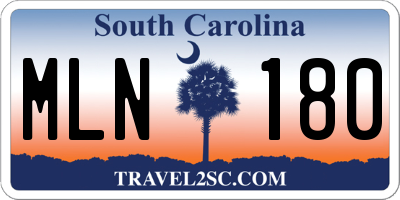 SC license plate MLN180