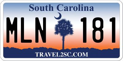 SC license plate MLN181
