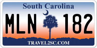 SC license plate MLN182