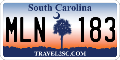 SC license plate MLN183