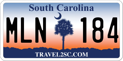 SC license plate MLN184