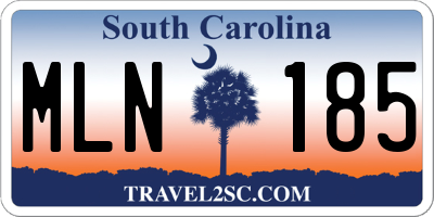 SC license plate MLN185