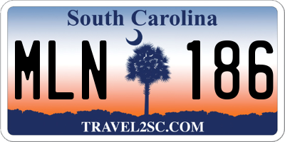 SC license plate MLN186