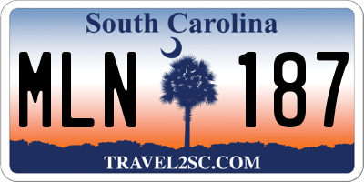 SC license plate MLN187