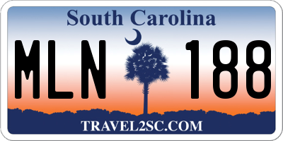 SC license plate MLN188