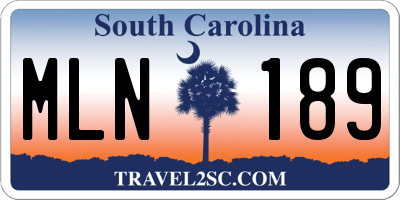 SC license plate MLN189