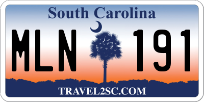 SC license plate MLN191