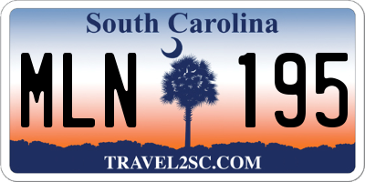 SC license plate MLN195