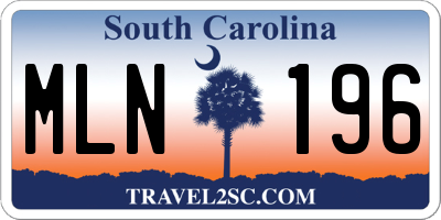 SC license plate MLN196