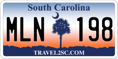 SC license plate MLN198