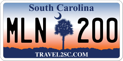 SC license plate MLN200