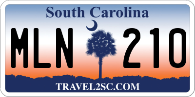 SC license plate MLN210