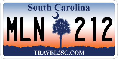 SC license plate MLN212