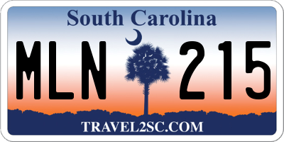 SC license plate MLN215