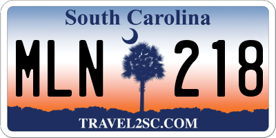 SC license plate MLN218