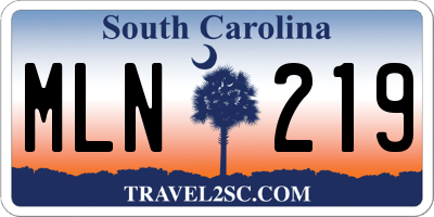 SC license plate MLN219