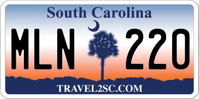 SC license plate MLN220