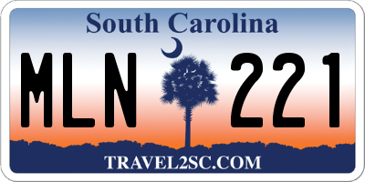 SC license plate MLN221