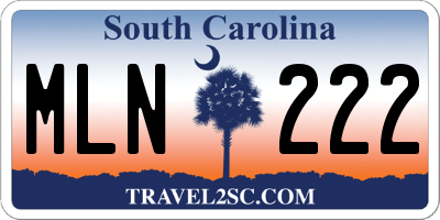 SC license plate MLN222