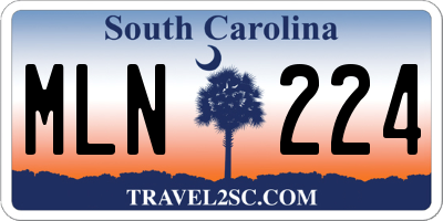 SC license plate MLN224