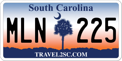 SC license plate MLN225