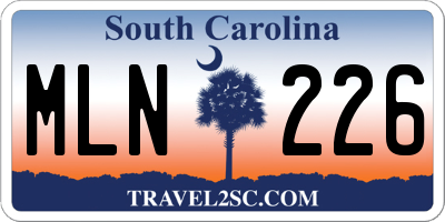 SC license plate MLN226