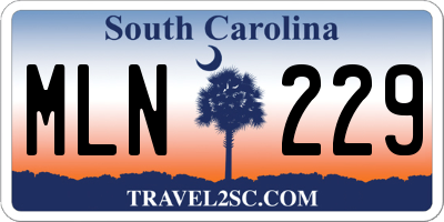 SC license plate MLN229