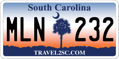 SC license plate MLN232