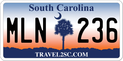 SC license plate MLN236
