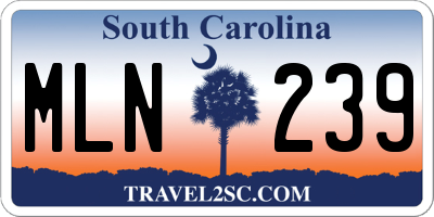 SC license plate MLN239
