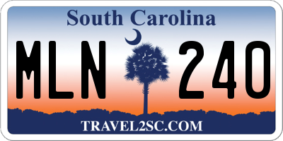 SC license plate MLN240