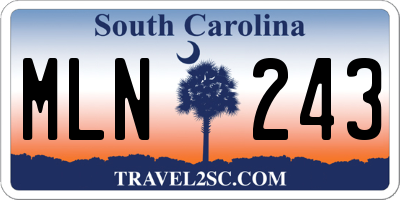 SC license plate MLN243