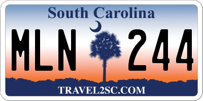 SC license plate MLN244