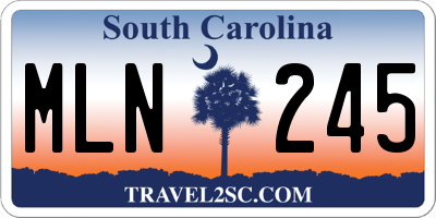 SC license plate MLN245