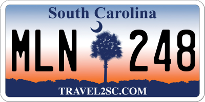 SC license plate MLN248