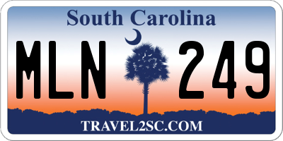 SC license plate MLN249