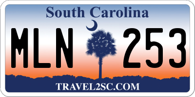 SC license plate MLN253