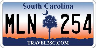 SC license plate MLN254