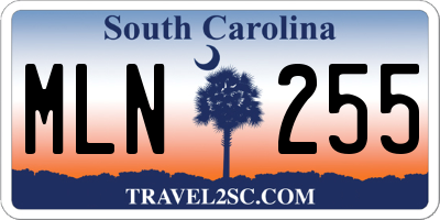 SC license plate MLN255