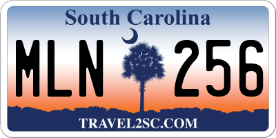 SC license plate MLN256