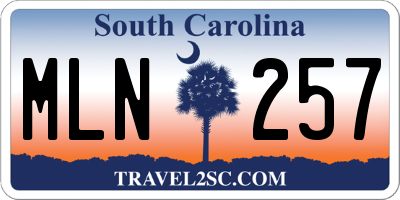 SC license plate MLN257