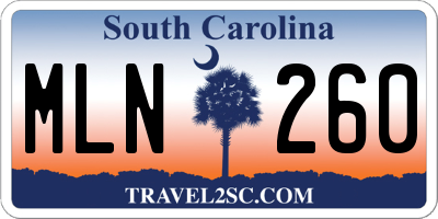 SC license plate MLN260