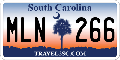 SC license plate MLN266