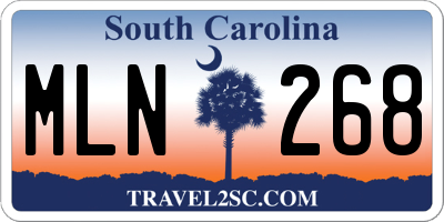 SC license plate MLN268
